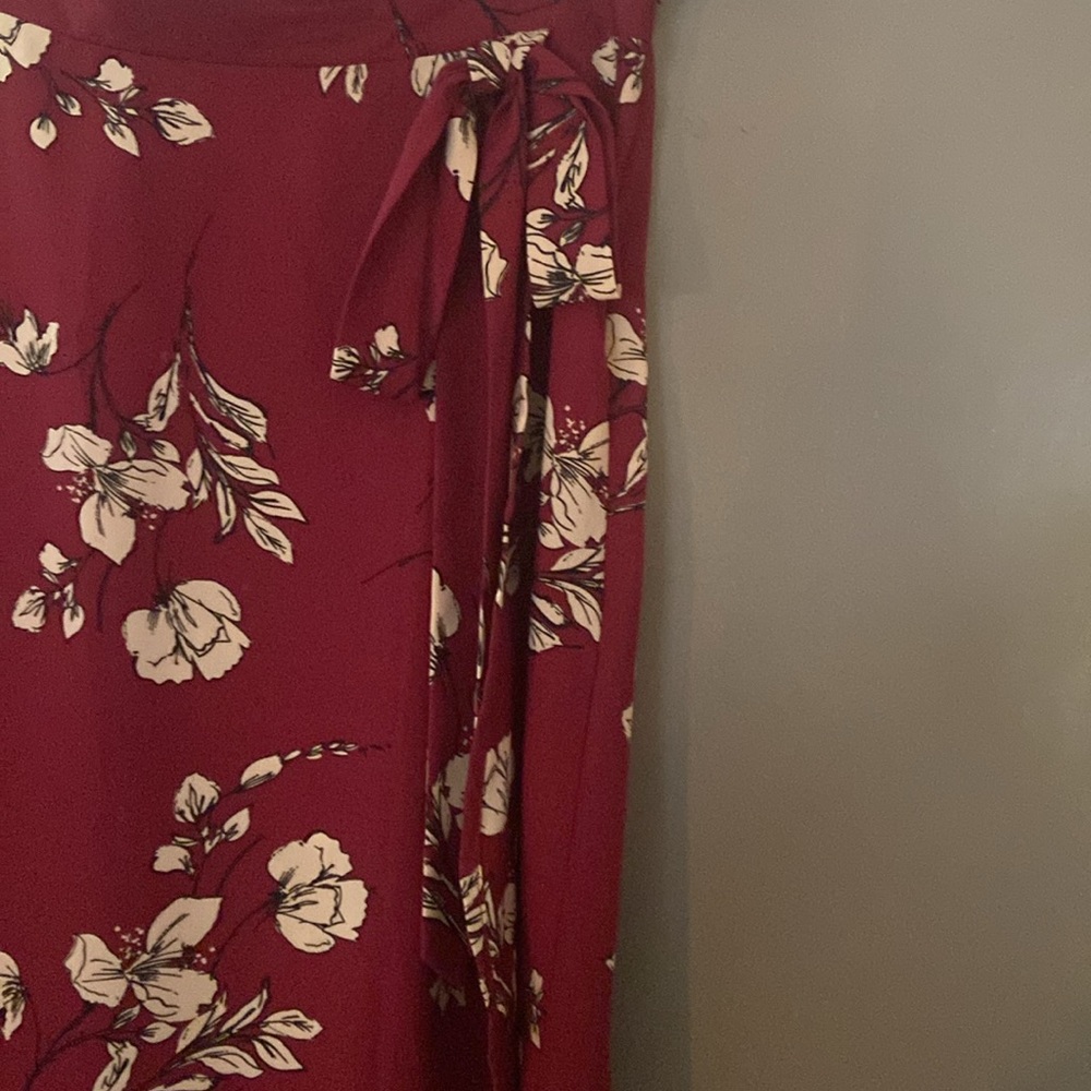 Floral Burgundy Skirt - Picture 2 of 7
